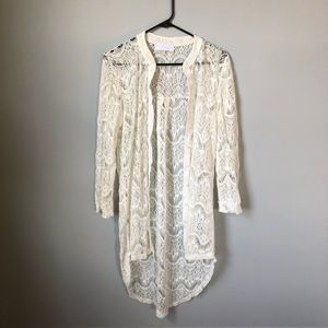 Whyte Eyelash Nordstrom High Low Lace Coverup